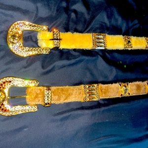 A brown bb simons belt & a Gold bb simons belt brand new never worn only once